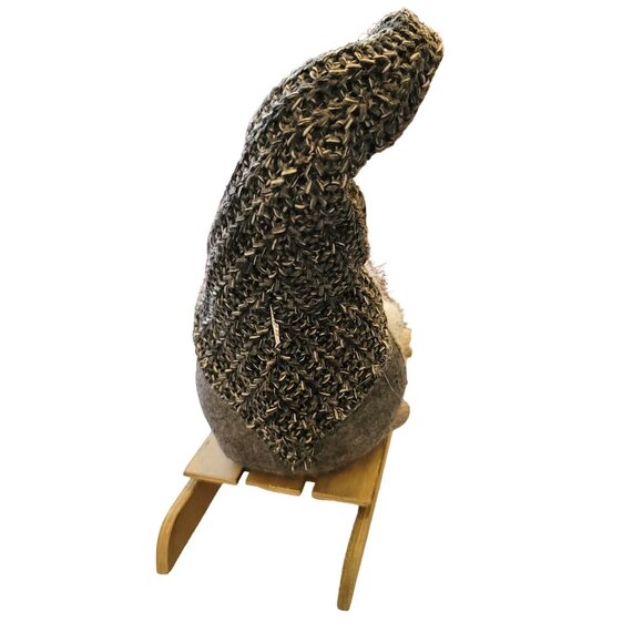 Gnome With Knitted Hat On Wooden Sled with Mistletoe VL1004 - Picture 4 of 6